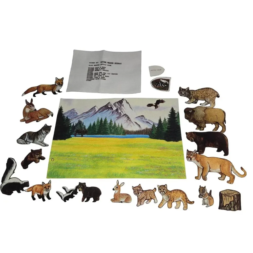 Unfinished Fabric Quiet Flannel Board Activity Book Animal‎ Habitats Farm 125+